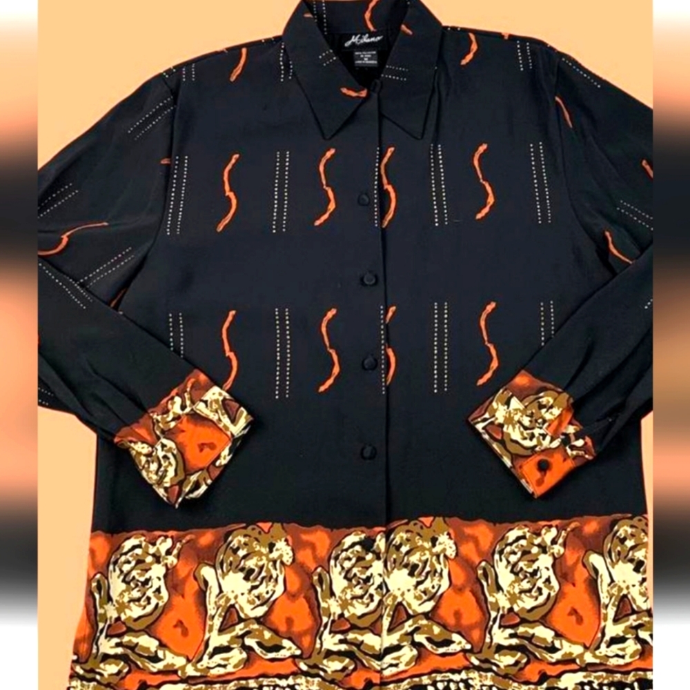 MILANO Vintage  Black and Orange 2 pieces Shirt M Available
